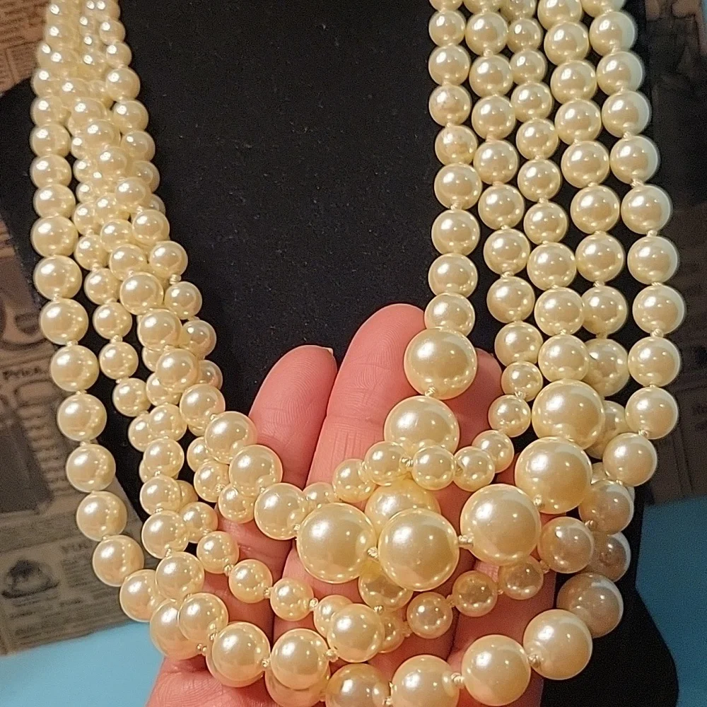 J. Crew Multi Strand Faux Pearl Necklace - Picture 3 of 6